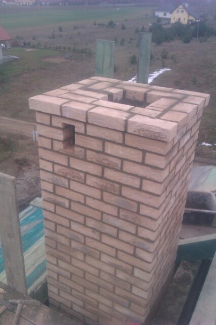 komin  systemowy obmurowany 1x wentylacja 1 x dymny